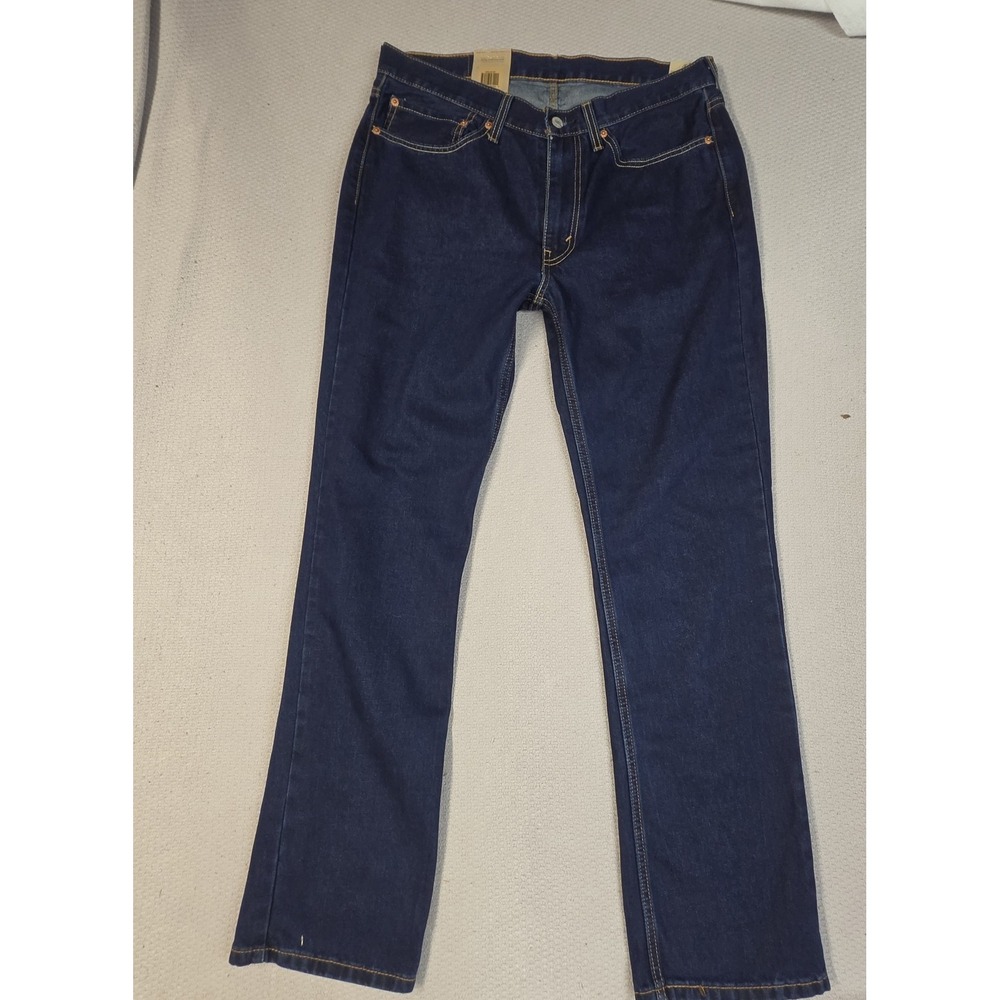 Levi's 514 Men's Jeans 34x32 Blue Denim, Straight Leg, Reg Fit, Dark Wash NWT - Picture 2 of 5
